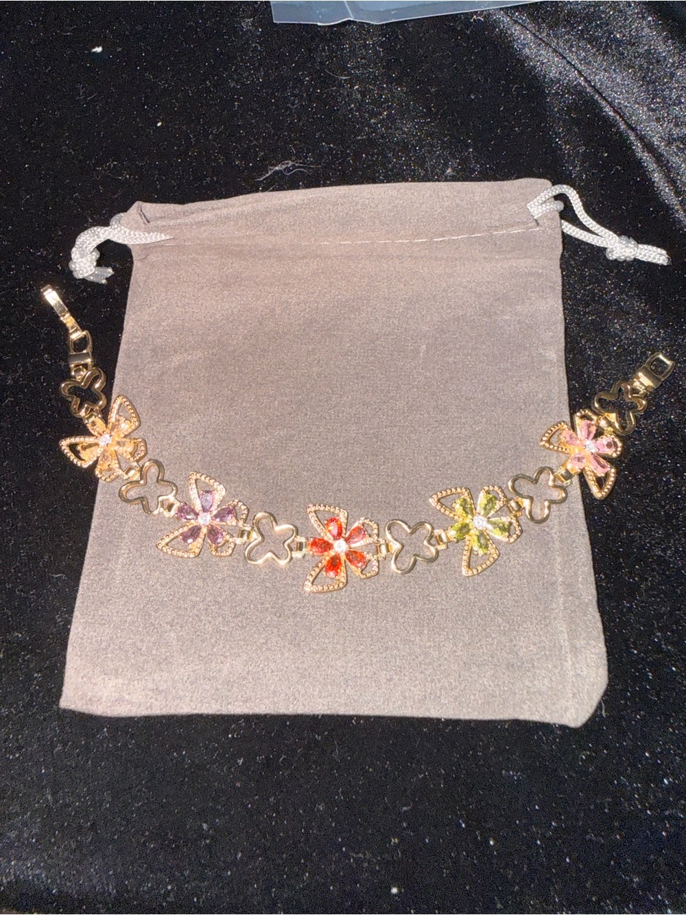 Gold plated butterfly Multicolor Crystal Bracelet for Women